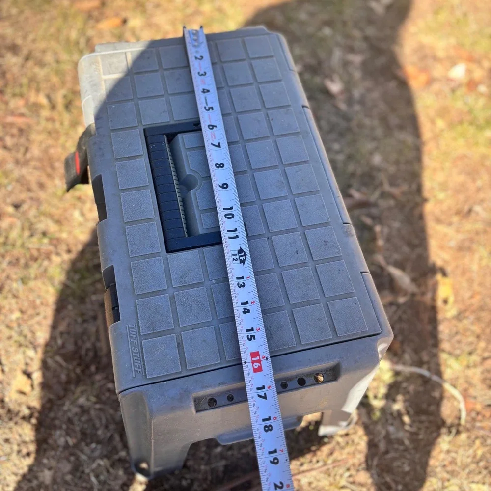 Tuff-Stuff Gray Plastic Tool Box w/ Removable Organizer 16